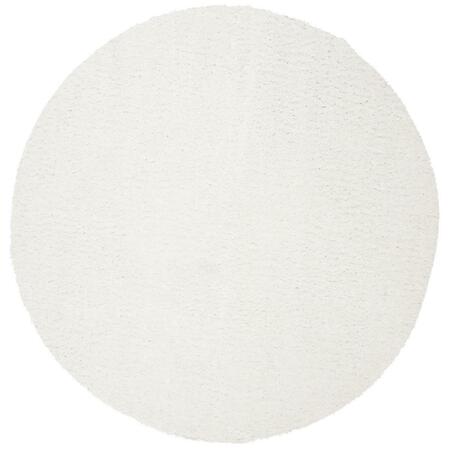 SAFAVIEH 8 ft. 6 in. x 8 ft. 6 in. August Shag 900 Power Loomed Round Area Rug, White AUG900A-9R